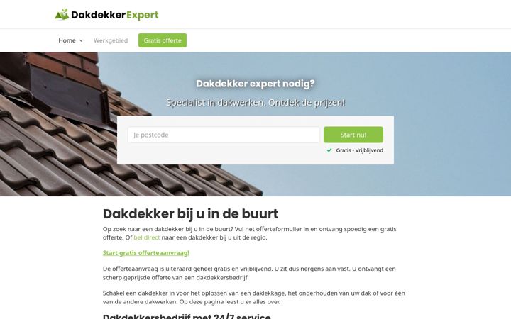 Skjermbilde av dakdekker-expert.nl