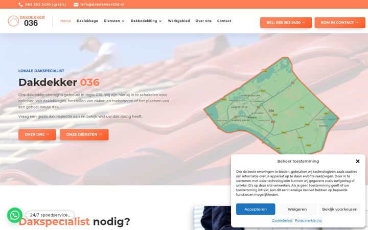 Skjermbilde av dakdekker036.nl