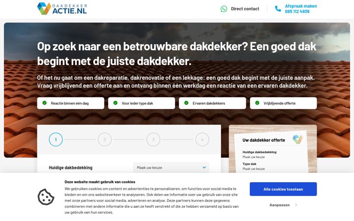Skjermbilde av dakdekkeractie.nl