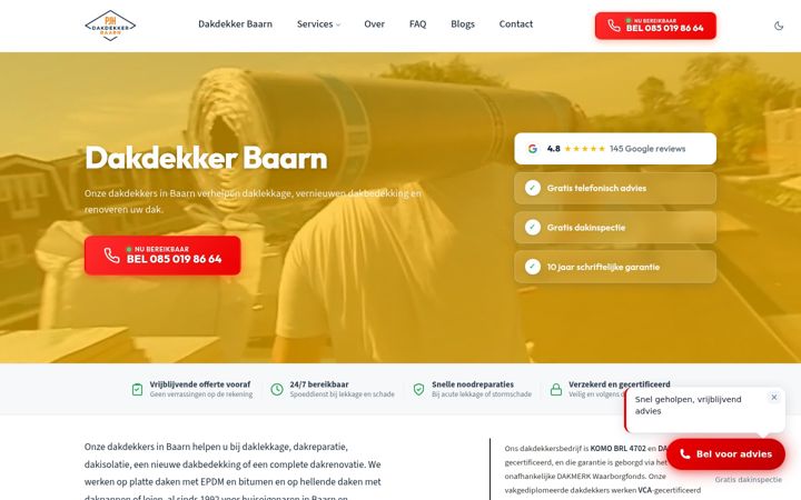 Skjermbilde av dakdekkerbaarn.nl