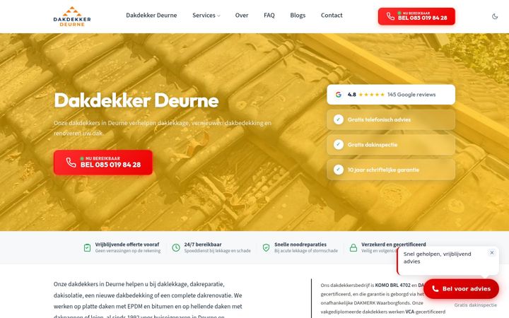 Skjermbilde av dakdekkerdeurne.nl