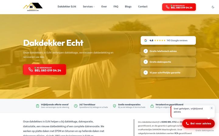 Skjermbilde av dakdekkerecht.nl