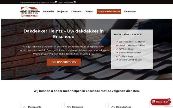 Skjermbilde av dakdekkerheintz.nl