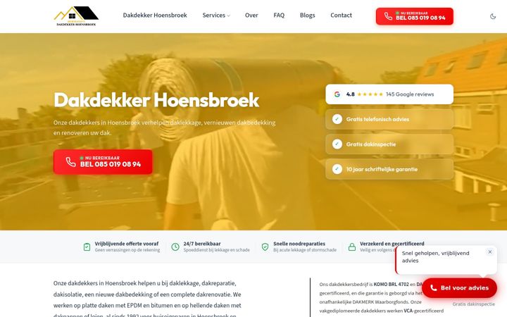 Snimka zaslona za dakdekkerhoensbroek.nl