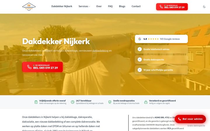 Snimka zaslona za dakdekkernijkerk.nl