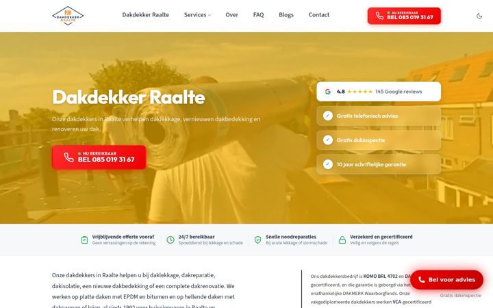 Skjermbilde av dakdekkerraalte.nl