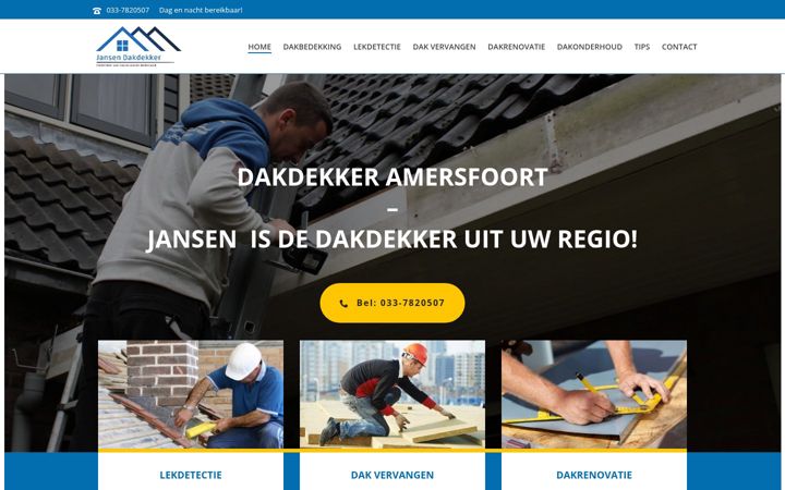 Skjermbilde av dakdekkersamersfoort.nl
