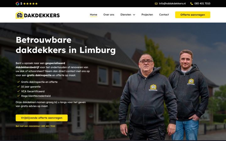 Ekrānuzņēmums no dakdekkersbedrijf-limburg.nl