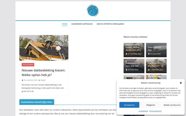 Ekrānuzņēmums no dakdekkersbedrijfjonker.nl