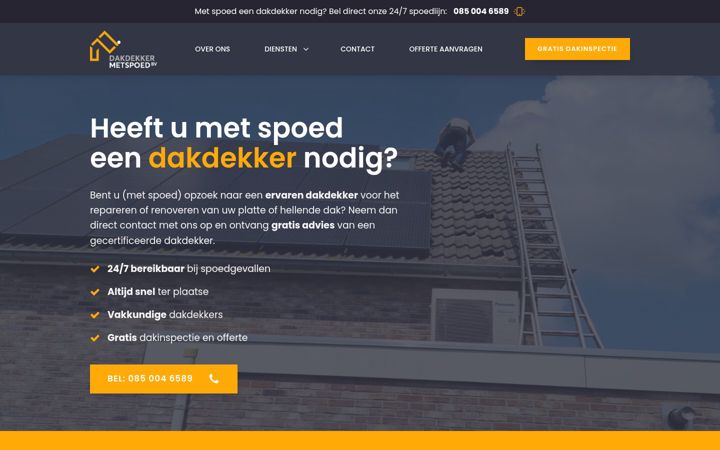 Skjermbilde av dakdekkerspoed.nl