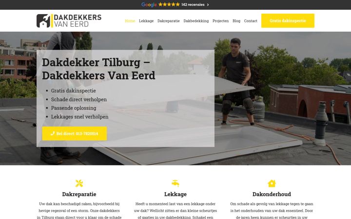 Ekrānuzņēmums no dakdekkerstilburg.nl