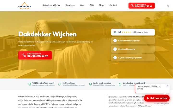 Skjermbilde av dakdekkerwijchen.nl