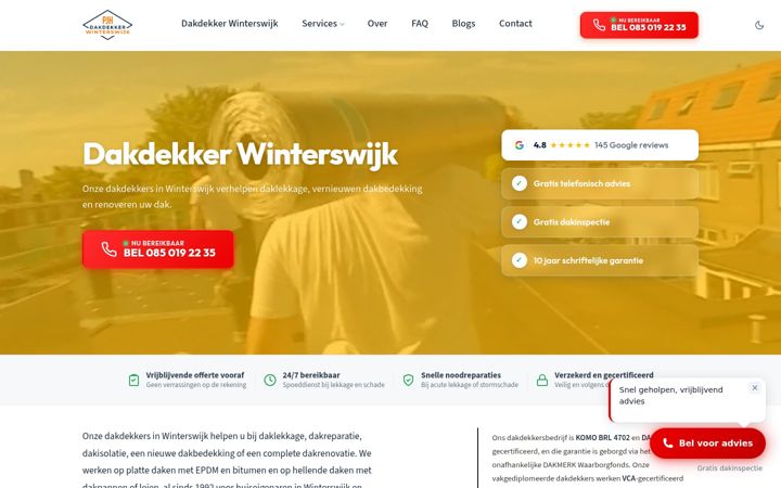 Skjermbilde av dakdekkerwinterswijk.nl