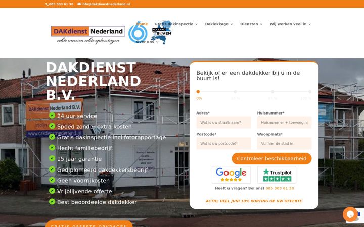 Skjermbilde av dakdienstnederland.nl