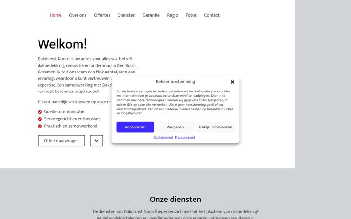 Skjermbilde av dakdienstnoord.nl