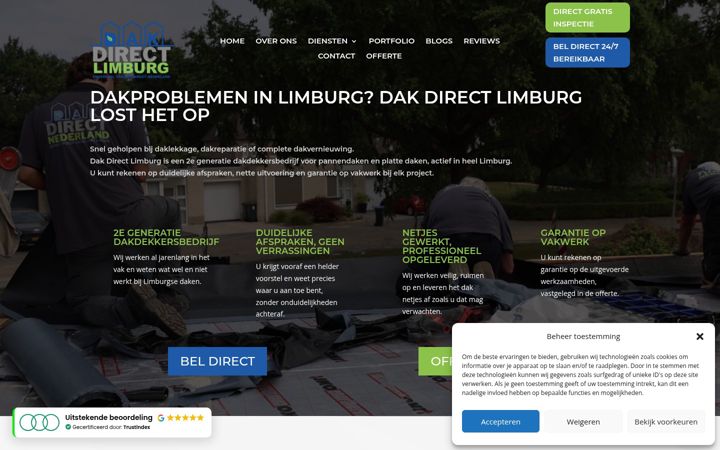 Skjermbilde av dakdirectlimburg.nl