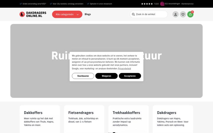 Skjermbilde av dakdragers-online.nl