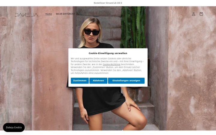 Screenshot of dakeja.myshopify.com