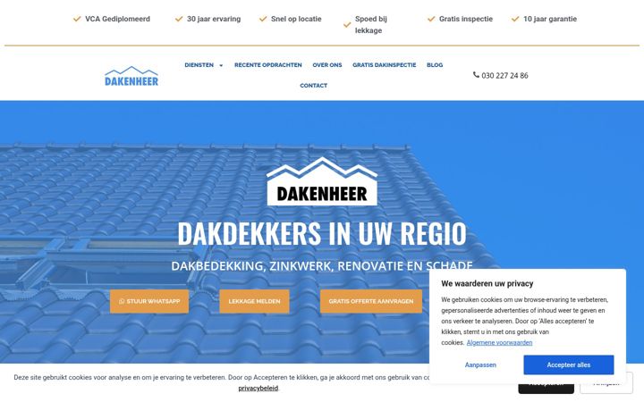Skjermbilde av dakenheer.nl