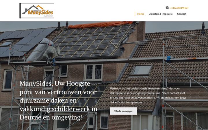 Skjermbilde av dakenklusbedrijfmanysides.nl