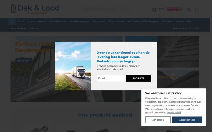 Skjermbilde av dakenlood.nl