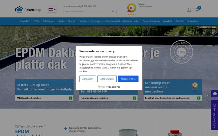 Captura de ecrã de dakenshop.nl