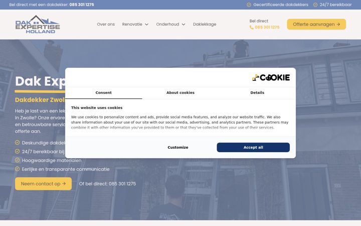 Skjermbilde av dakexpertiseholland.nl