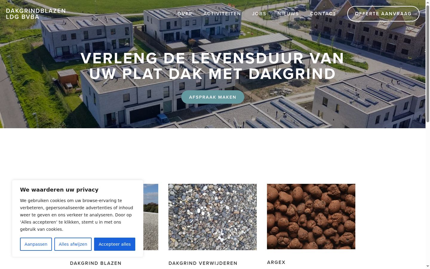 Screenshot van de toestemmingsbanner zoals getoond vóór enige interactie