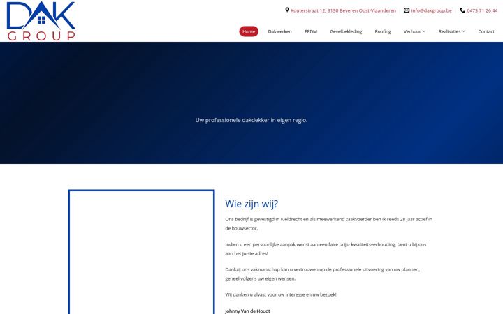 Screenshot van dakgroup.be