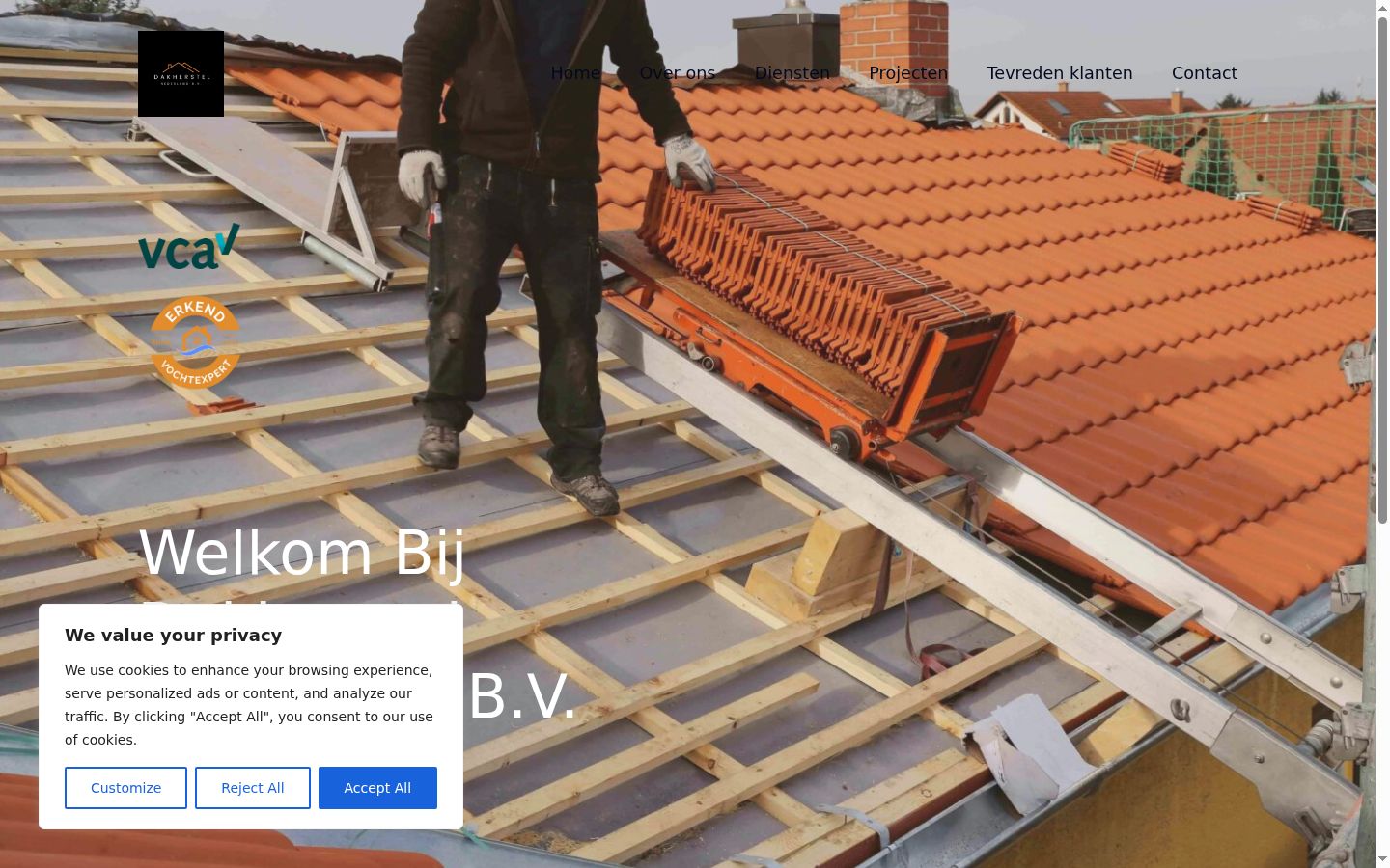 Skjermbilde av samtykkebanneret slik det vises før noen interaksjon