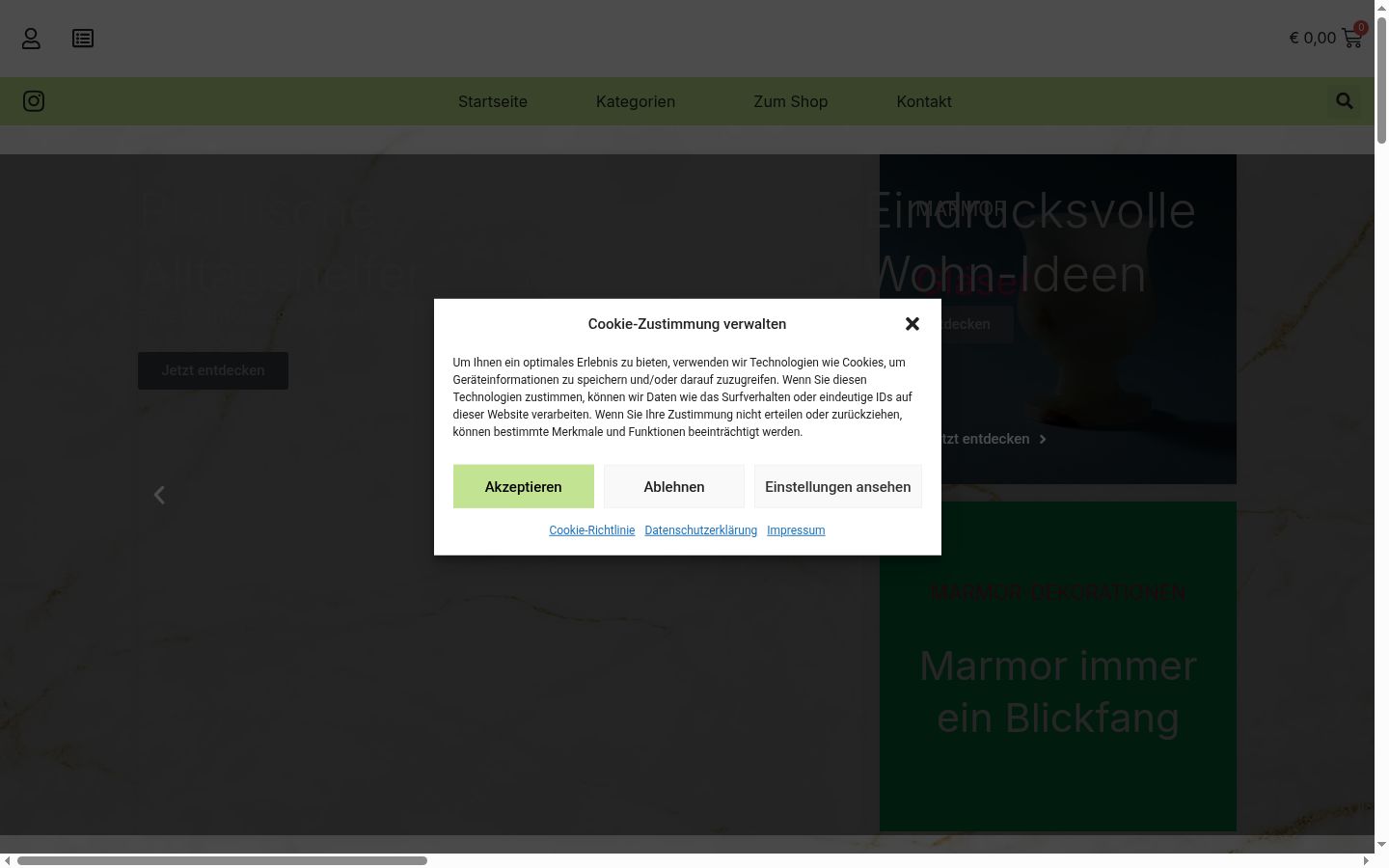 Sutikimo reklamjuostės, rodytos prieš bet kokią sąveiką, ekrano kopija