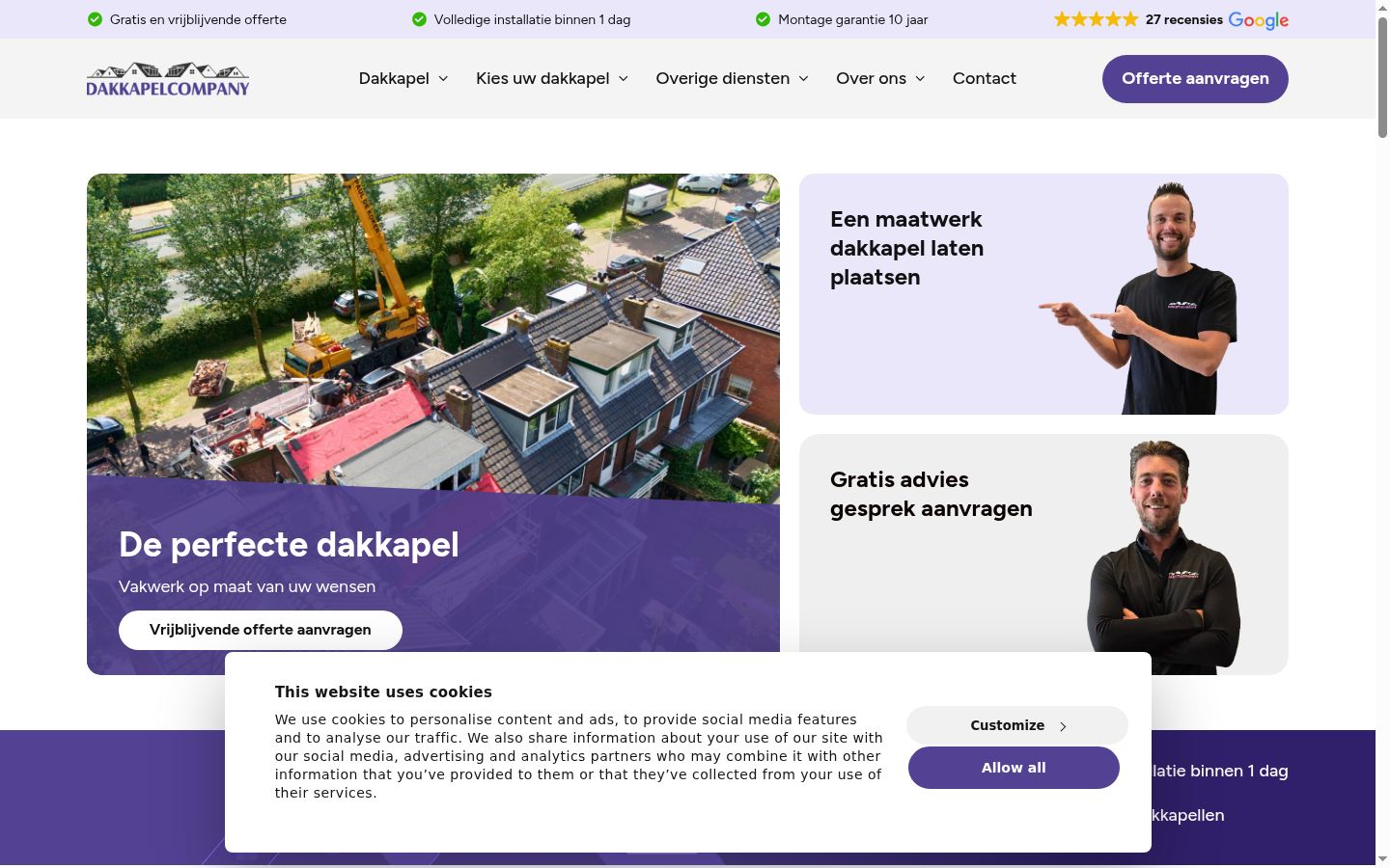 Skjermbilde av samtykkebanneret slik det vises før noen interaksjon
