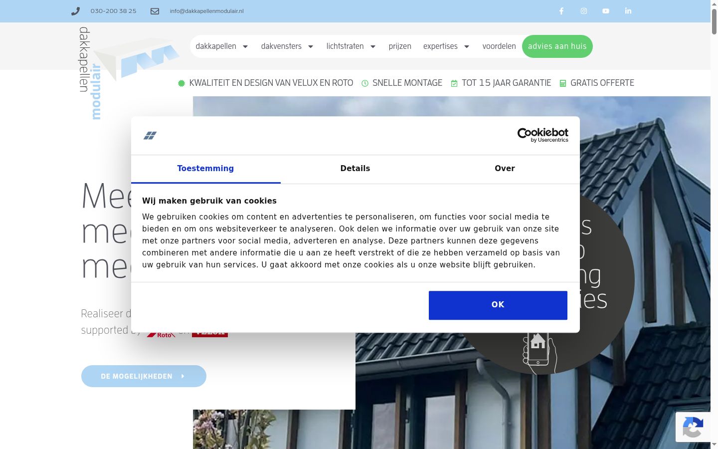 Skjermbilde av samtykkebanneret slik det vises før noen interaksjon