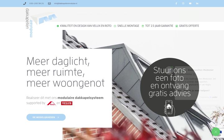 Skjermbilde av dakkapellenmodulair.nl