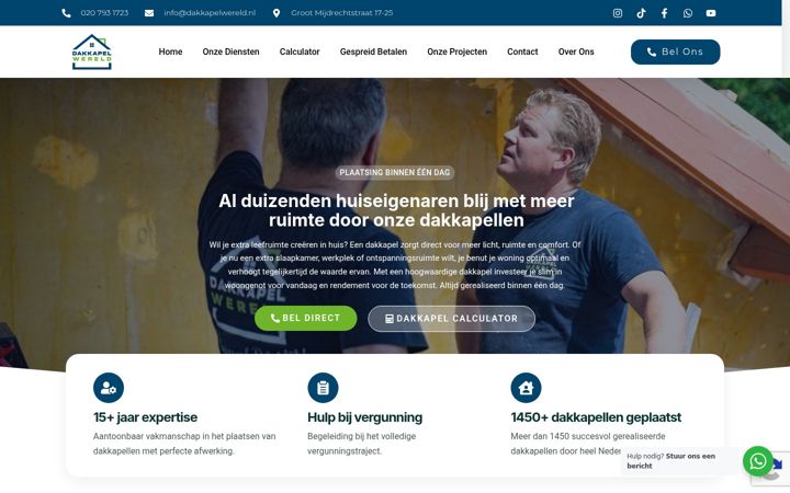 Skjermbilde av dakkapelwereld.nl