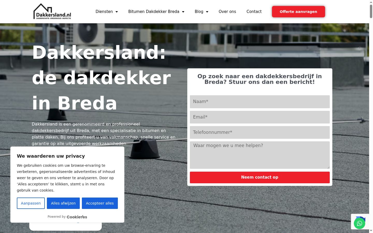 Skjermbilde av samtykkebanneret slik det vises før noen interaksjon