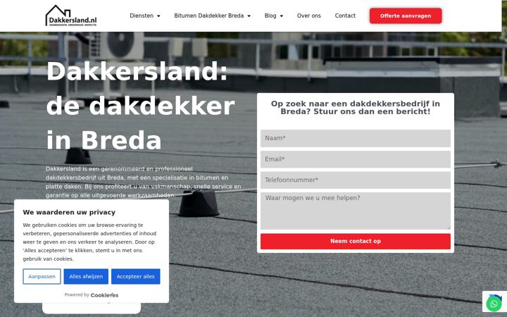Skjermbilde av dakkersland.nl