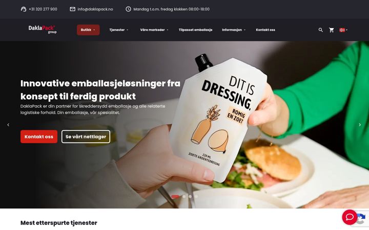 Ekrano kopija daklapack.no