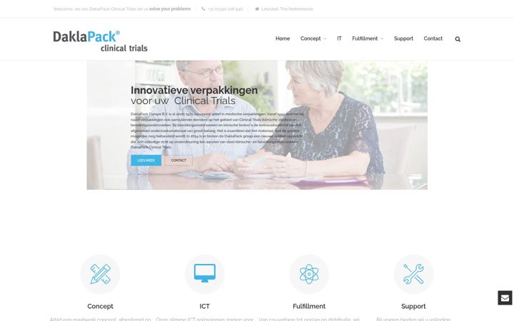 Skjermbilde av daklapackclinicaltrials.nl