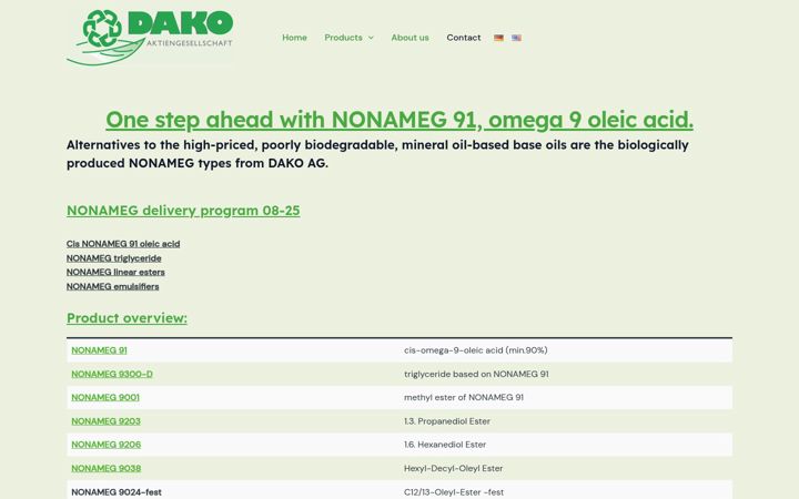 Screenshot of dako-ag.com