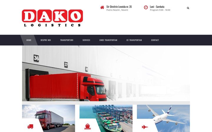 Capture d'écran de dakologistics.ro