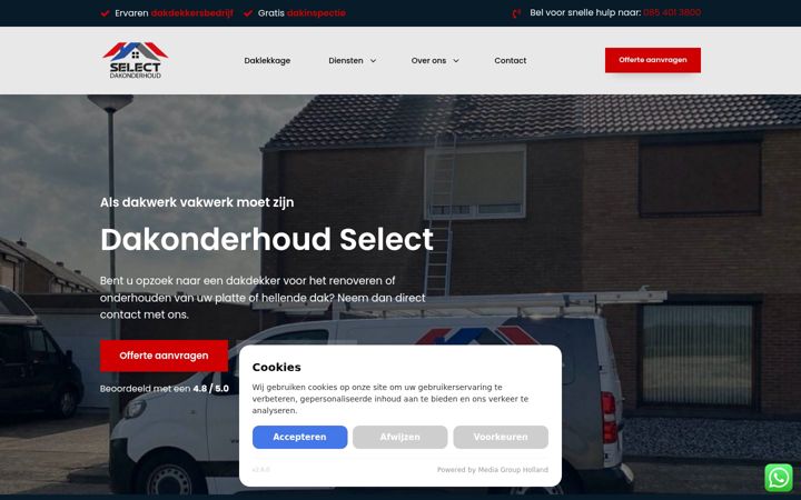 Skjermbilde av dakonderhoudselect.nl