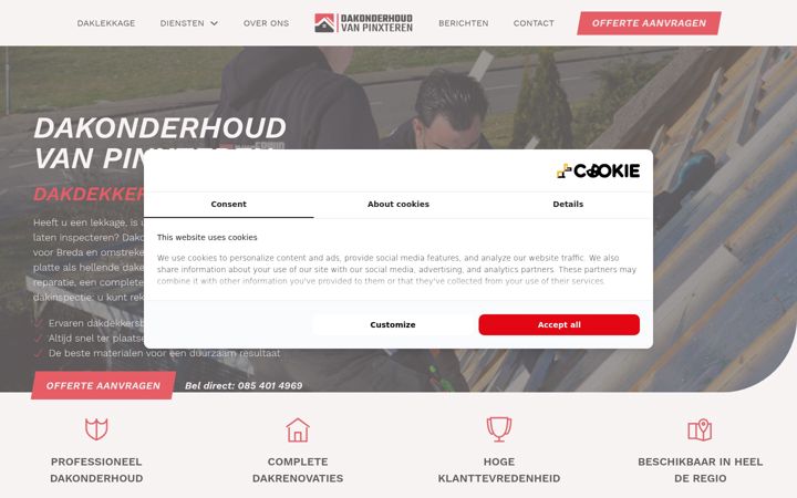 Ekrano kopija dakonderhoudvanpinxteren.nl