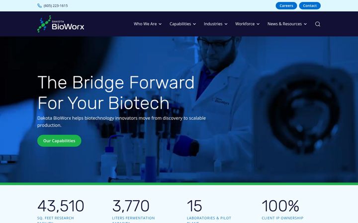 Screenshot of dakotabioworx.org
