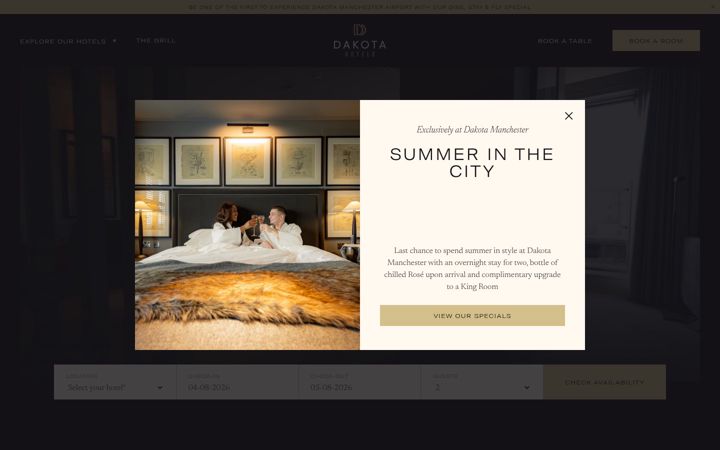 Captura de ecrã de dakotahotels.co.uk
