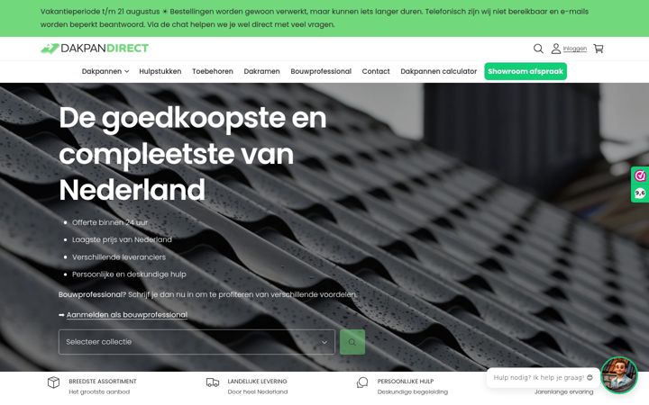 Ekrano kopija dakpandirect.nl