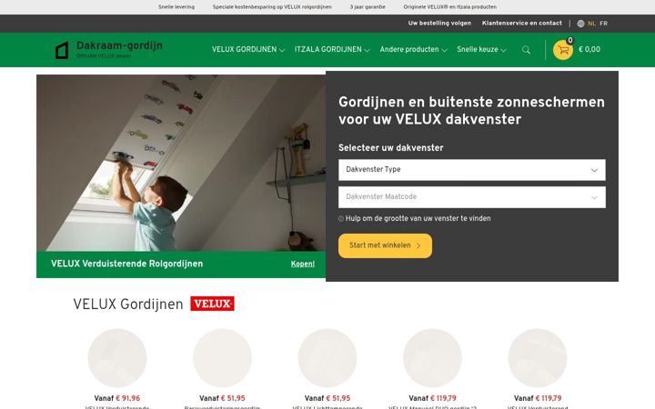 Screenshot van dakraam-gordijn.be