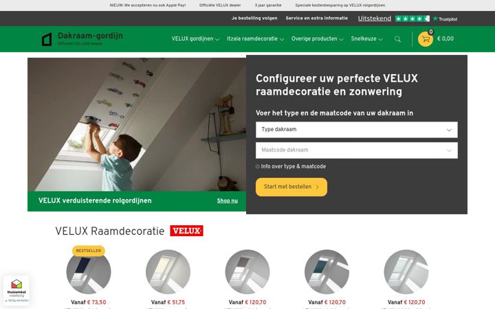 Skjermbilde av dakraam-gordijn.nl