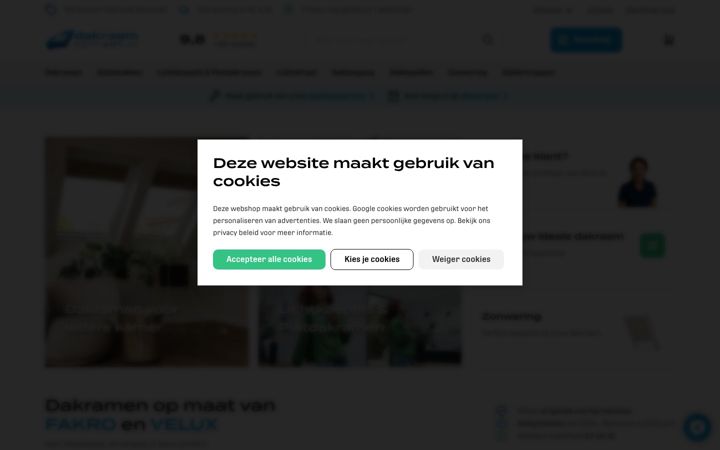 Skjermbilde av dakraamopmaat.nl