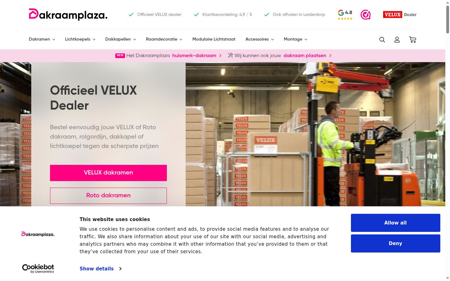 Capture d'écran de la bannière de consentement affichée avant toute interaction